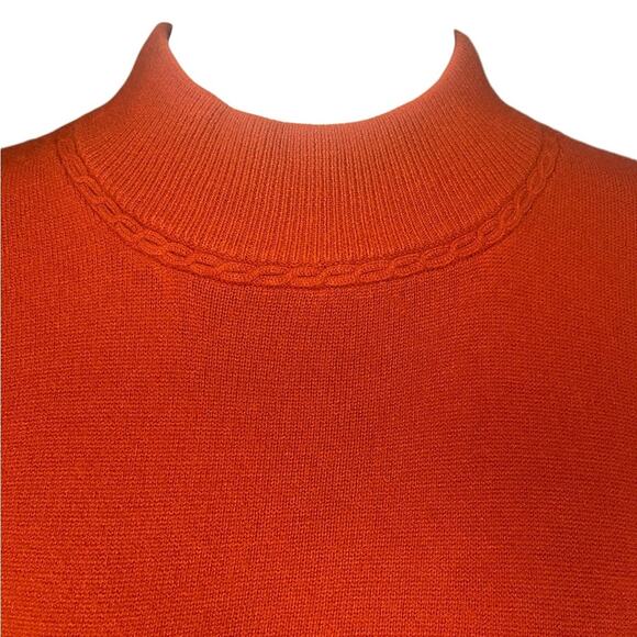 NORTON McNAUGHTON Burnt Orange Mock Neck Short Sleeve Sweater Women’s Size Small - Picture 3 of 8